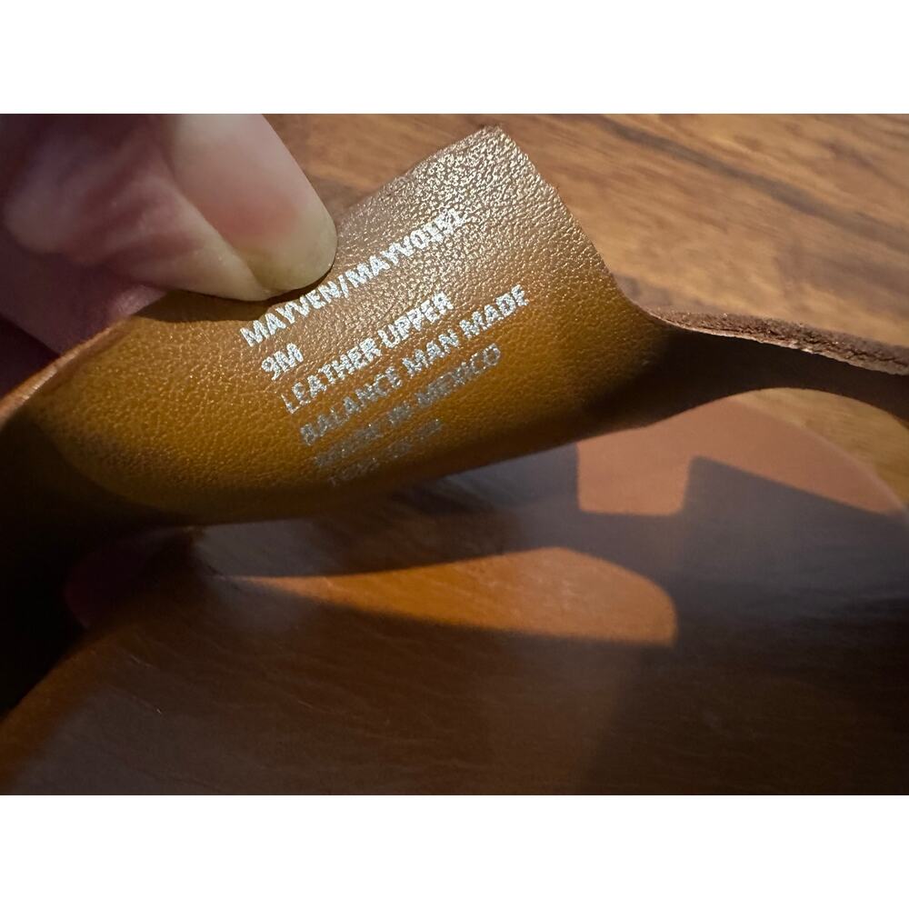 Steve Madden Mayven Leather Slides Camel Size 9 Minimalist Chic - Picture 7 of 10